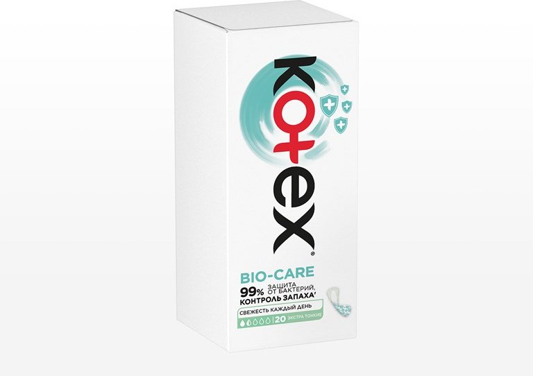 Kotex прокладки ежедневные Bio-Care защита от бактерий 20 шт