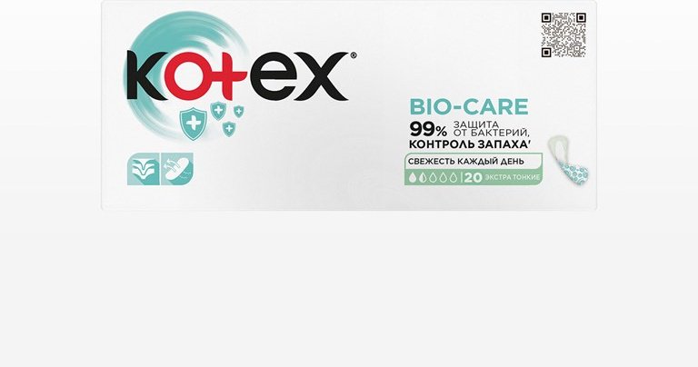 Kotex прокладки ежедневные Bio-Care защита от бактерий 20 шт