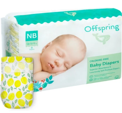 Подгузники Offspring Лимончики NB 56шт купить,14600