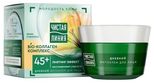 ЧИСТАЯ ЛИНИЯ дневной крем Bio коллаген лифтинг-эффект 45+ для лица 45 мл купить,NaN