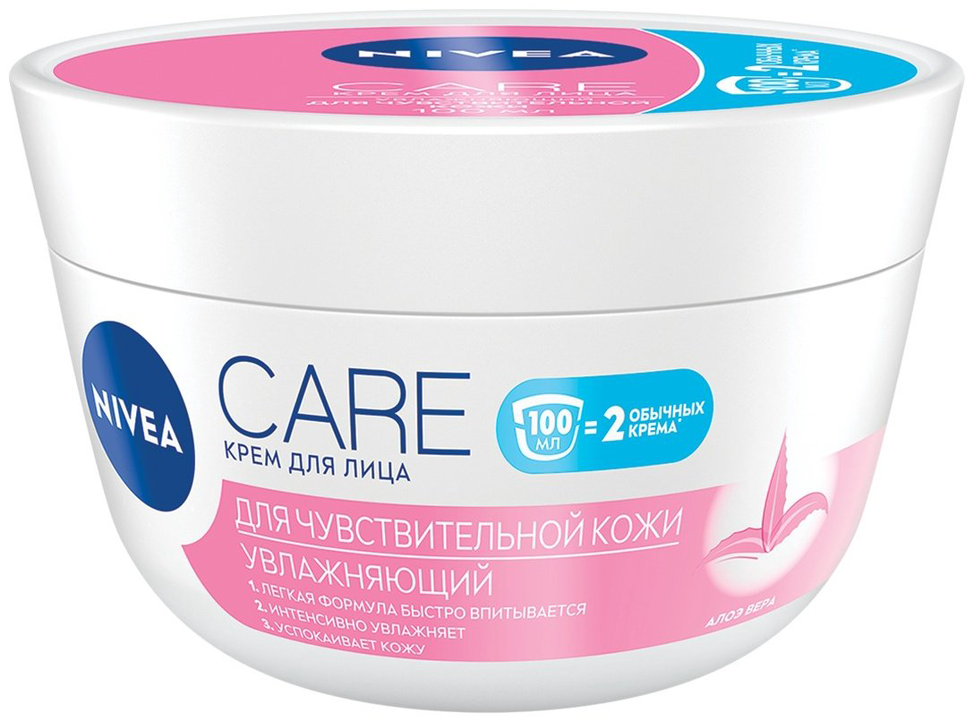 NIVEA крем Care c алоэ вера для чувствительной кожи увлажняющий для лица 100 мл купить,NaN