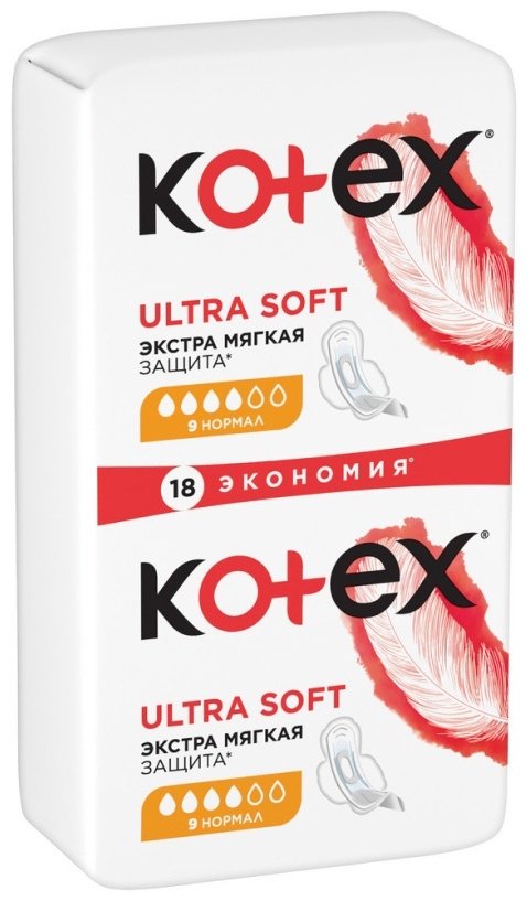 Kotex прокладки Ultra Soft Normal 18 шт купить,NaN
