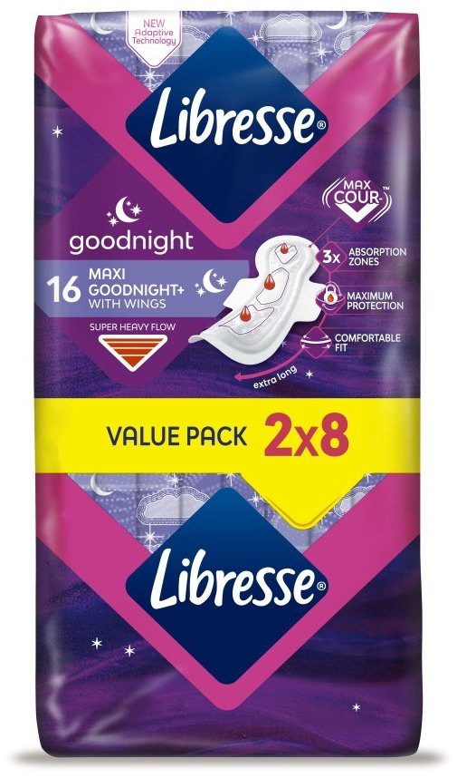 Libresse прокладки Goodnight Maxi 16 шт купить,NaN