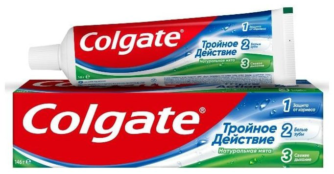 Colgate зубная паста Тройное действие натуральная мята 146 г купить,NaN