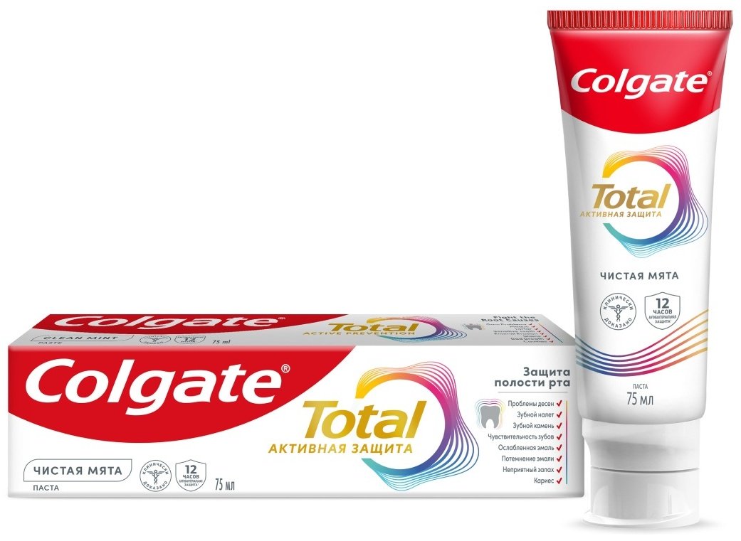 Colgate зубная паста Total 12 Чистая мята 75 мл