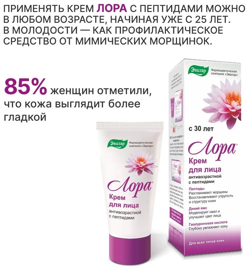 Эвалар ЗАО Лора антивозрастной 30 мл купить,NaN