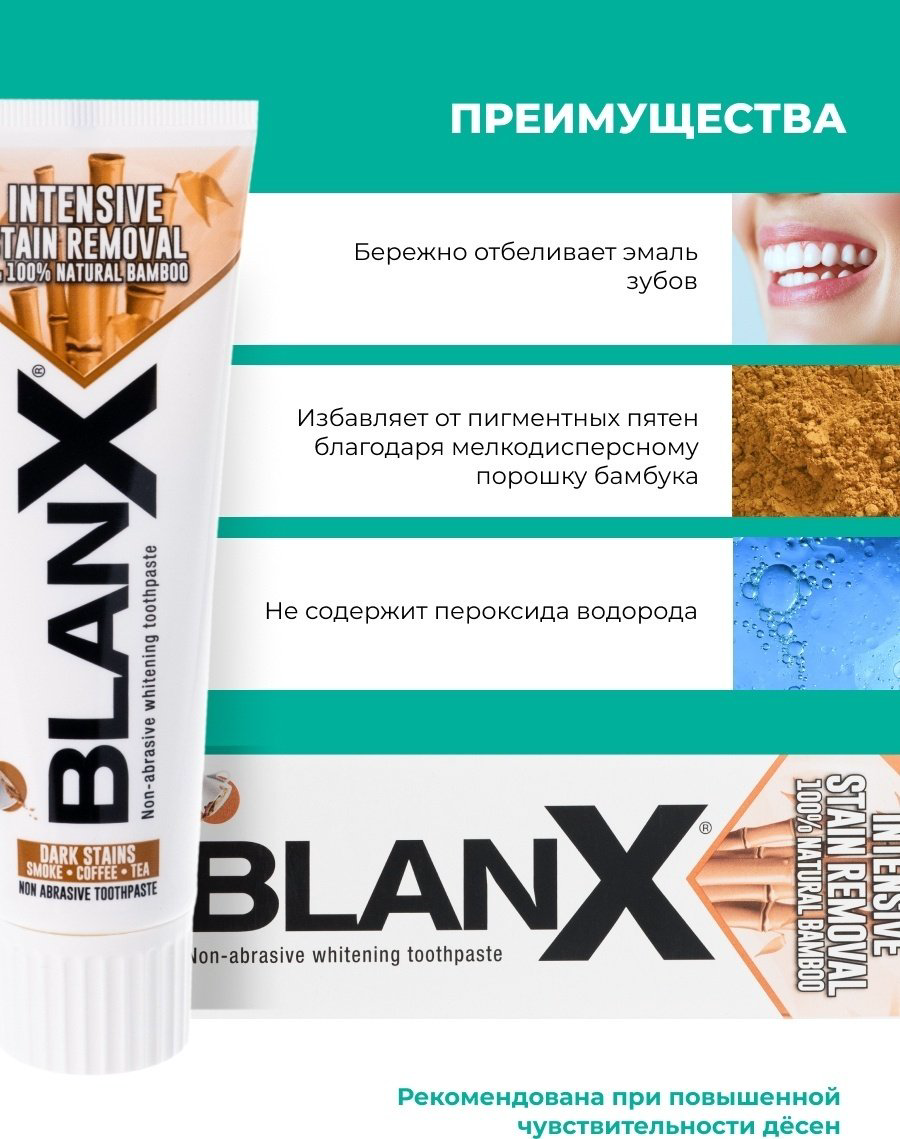 Зубная паста Blanx Intensive Stain Removal, 75 мл купить,NaN