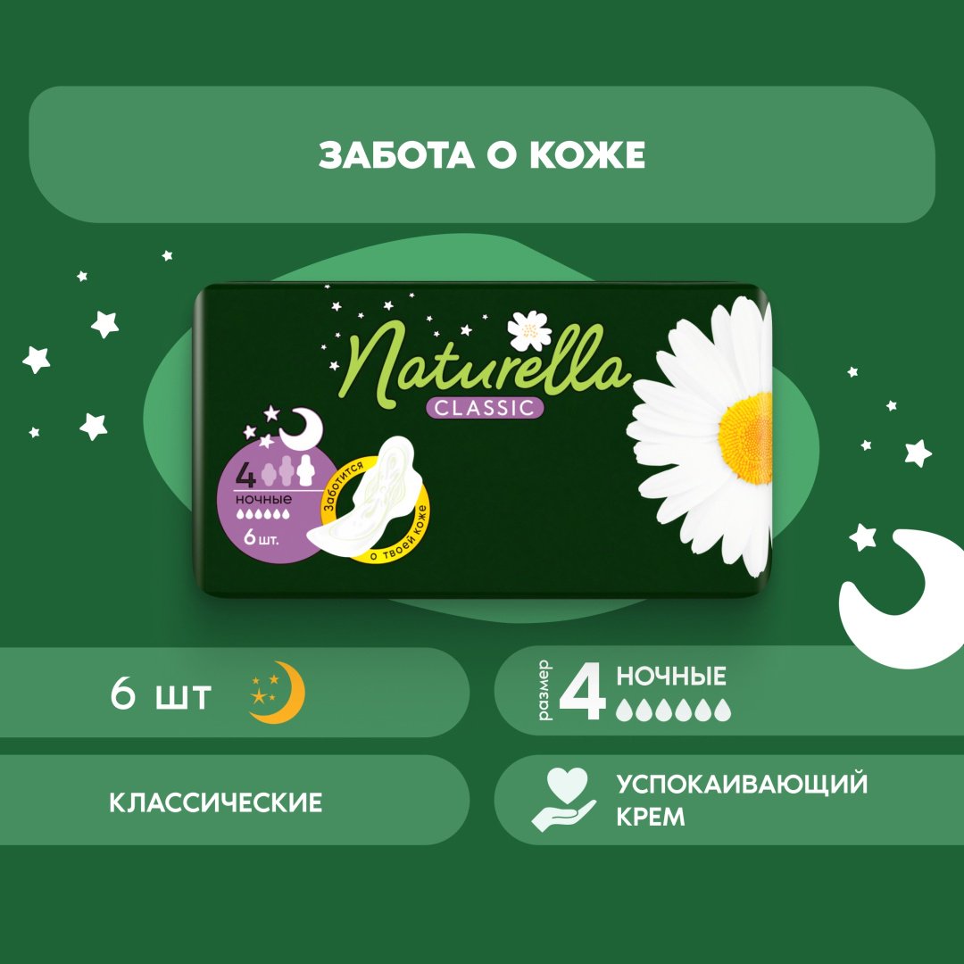 Прокладки Naturella Classic Night 6 шт купить,NaN