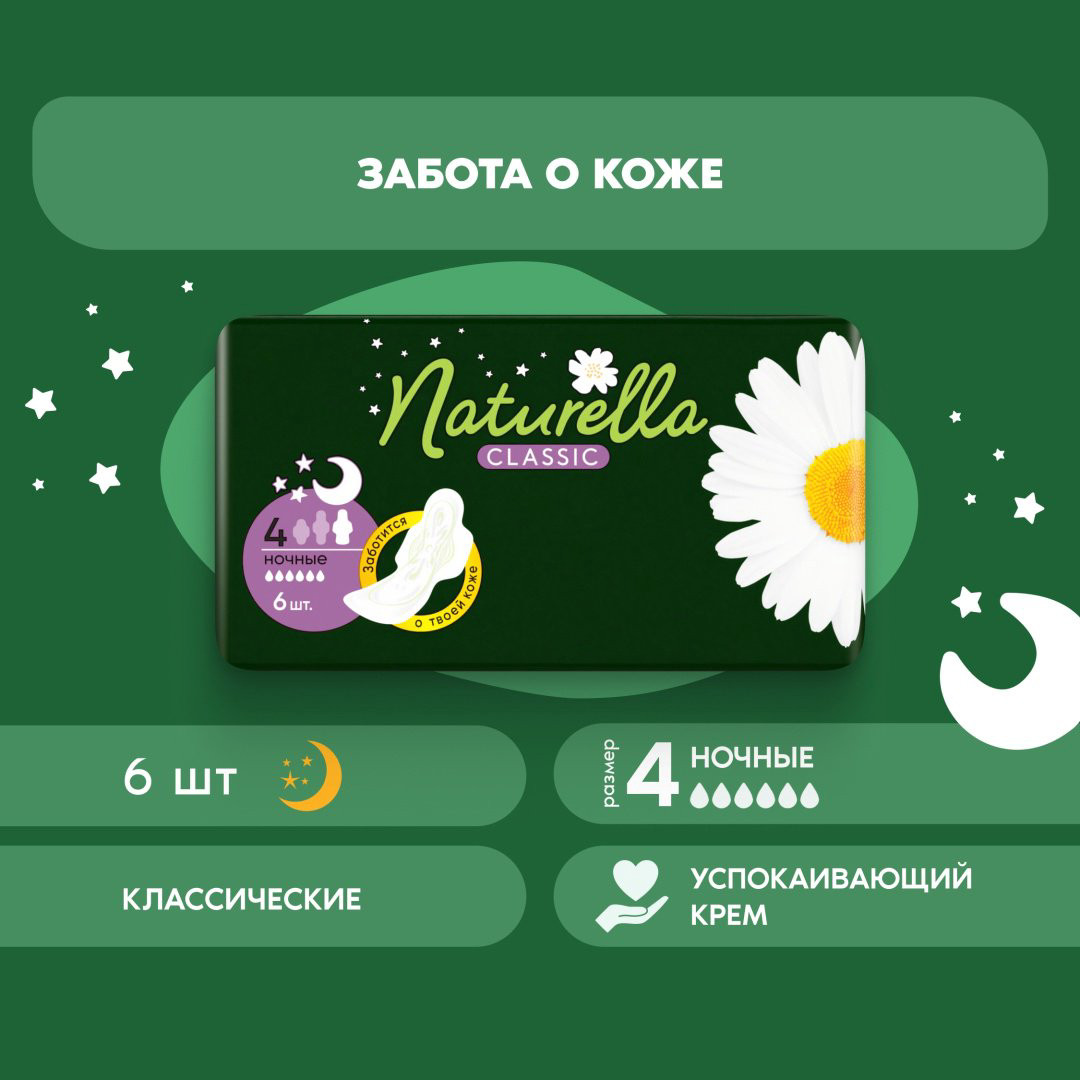 Прокладки Naturella Classic Night 6 шт купить,NaN
