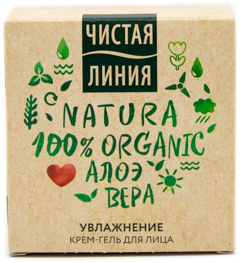 ЧИСТАЯ ЛИНИЯ крем-гель Natura 100% Organic Алоэ Вера для лица 45 мл купить,NaN