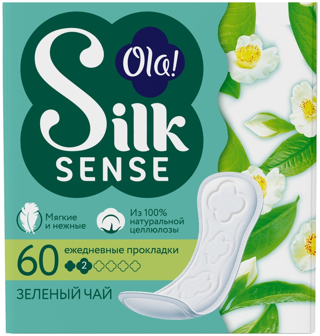 Ola прокладки ежедневные Silk Sense Зеленый Чай 60 шт купить,NaN