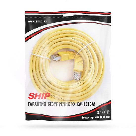 Патч Корд Ship S4025YL1000-P Cat.5e 10м жёлтый - ForteMarket Патч Корд Ship S4025YL1000-P Cat.5e 10м жёлтый купить,0