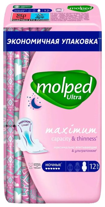 Molped прокладки Ultra Night Eco 12 шт
