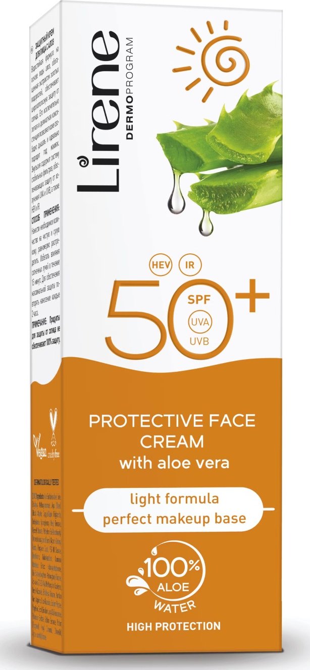 Lirene крем Protective Face Cream with Aloe Vera SPF50 для лица 50 мл - ForteMarket Lirene крем Protective Face Cream with Aloe Vera SPF50 для лица 50 мл купить,NaN