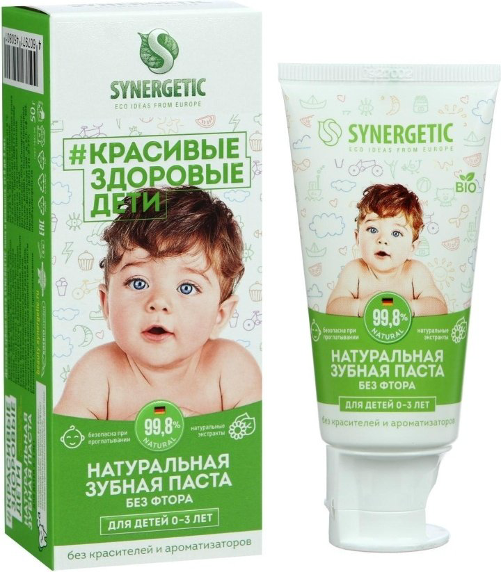 Synergetic зубная паста Натуральная Липа и ромашка от 0-3 лет 50 мл купить,NaN