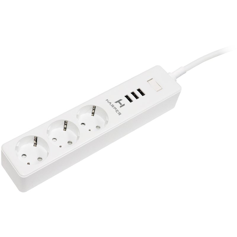 Сетевой фильтр Harper UCH-315 1.5м белый