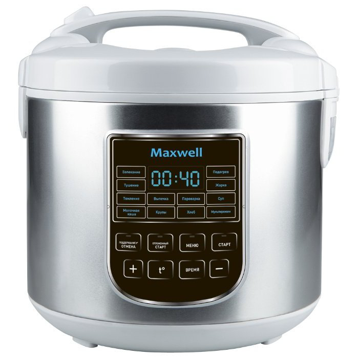 Мультиварка Maxwell MW-3808 ST серебристая купить,NaN