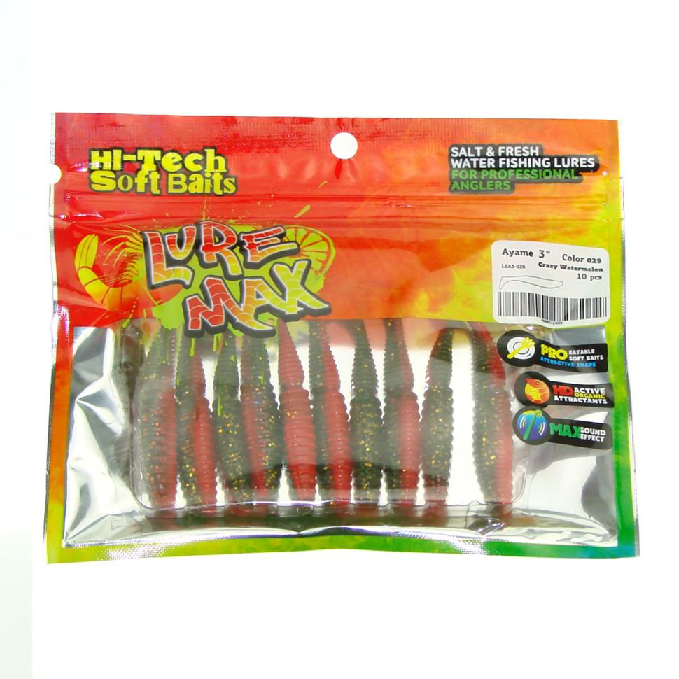 Мягкая приманка LureMax Ayame 3 75мм Crazy Watermelon 10шт купить,NaN