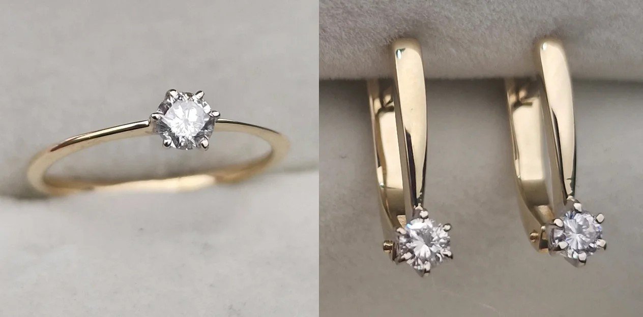 Комплект Deimantas 105611542 15,5р 3,38гр 0,19ct 0,274ct. купить,NaN