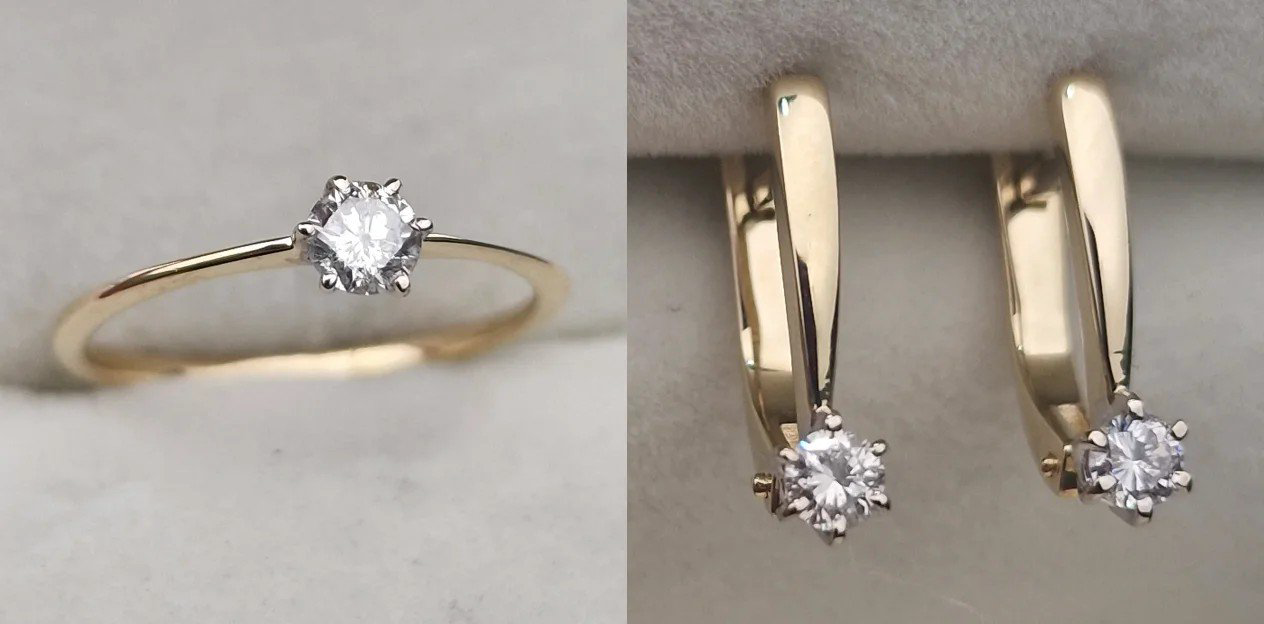 Комплект Deimantas 105611542 15,5р 3,38гр 0,19ct 0,274ct. купить,NaN