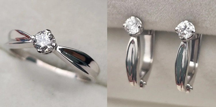 Комплект Deimantas 105607940 16,5р 4,61гр 0,205ct 0,251ct. купить,NaN