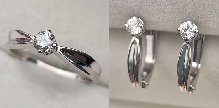 Комплект Deimantas 105607940 16,5р 4,61гр 0,205ct 0,251ct. купить,NaN