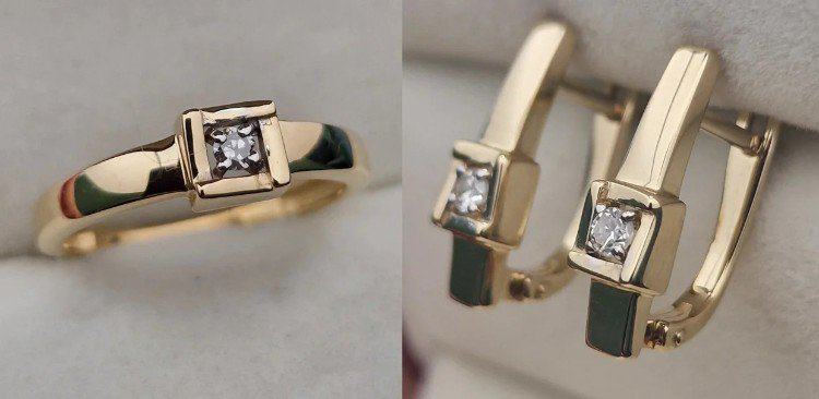 Комплект Deimantas 105607980 16,5р 5,18гр 0,05ct 0,143ct. купить,NaN