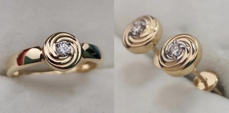 Комплект Deimantas 105611551 17р 4,55гр 0,07ct 0,12ct. купить,NaN