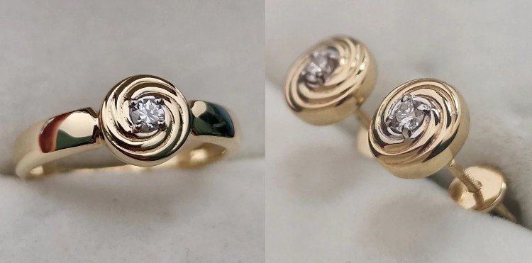 Комплект Deimantas 105611551 17р 4,55гр 0,07ct 0,12ct. купить,NaN