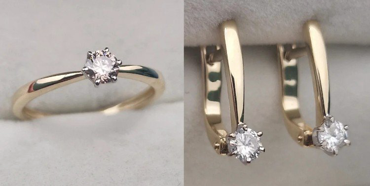 Комплект Deimantas 105607793 16р 3,8гр 0,224ct 0,32ct. купить,NaN