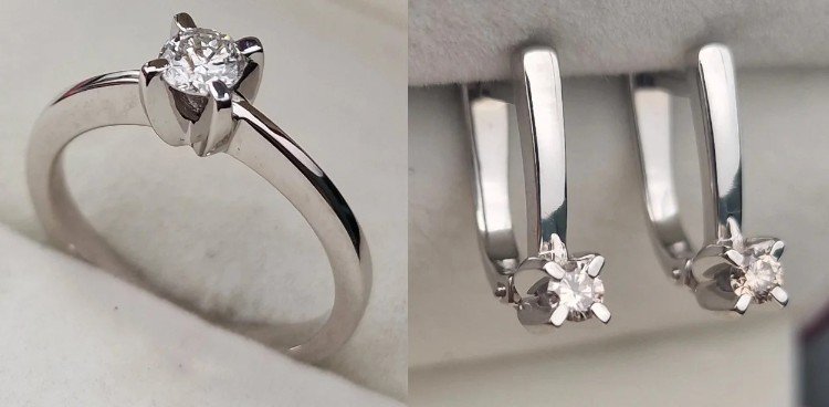 Комплект Deimantas 105607971 16,5р 5,75гр 0,28ct 0,191ct. купить,NaN