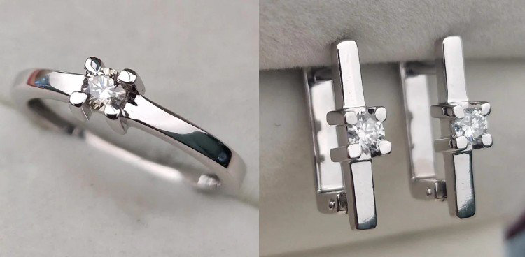 Комплект Deimantas 105607956 16,5р 5,16гр 0,13ct 0,24ct. купить,NaN