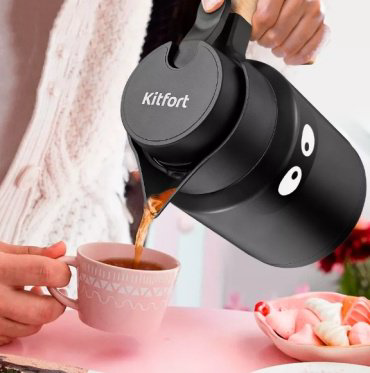 Термобутылка Kitfort 1.2 л Термос Kitfort КТ-1237 черный купить,NaN