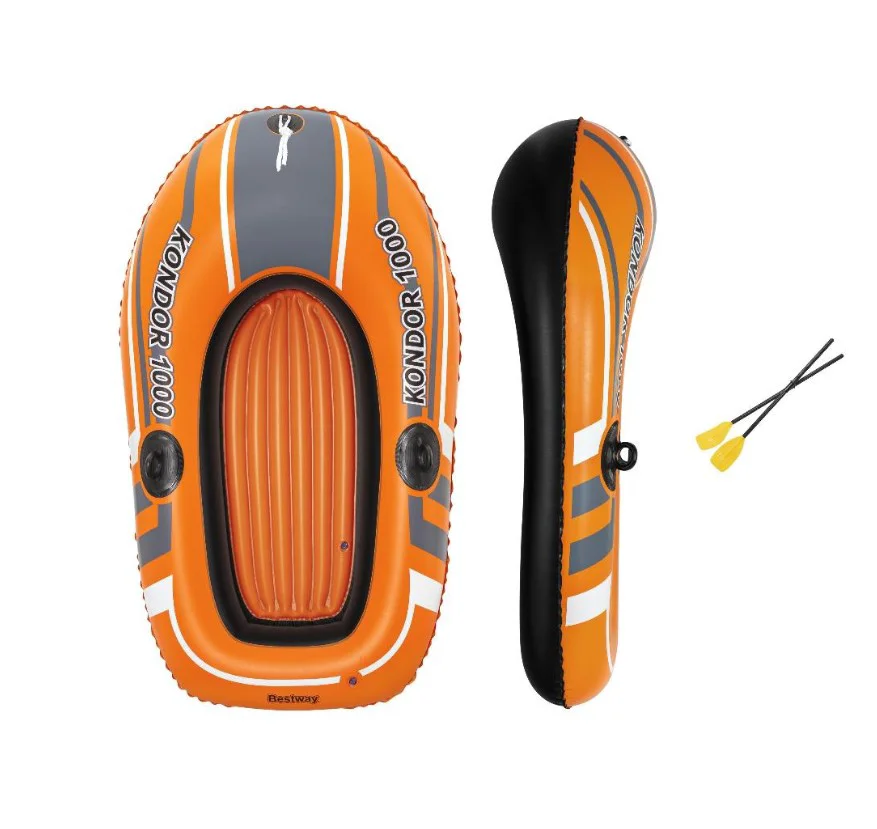 Надувная лодка Bestway Kondor 1000 Set 61078 оранжево-cерая купить,NaN