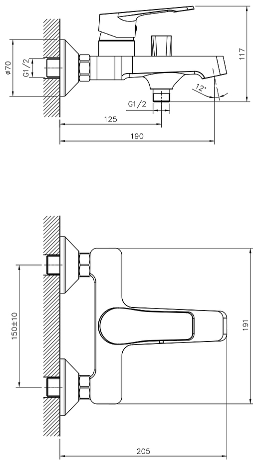 Смеситель DecoRoom DR23036 хром купить,0
