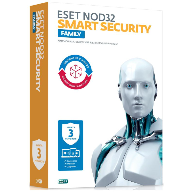 Антивирус Eset NOD32-ESM-1220BOX-1-3 KZ Smart Security Family