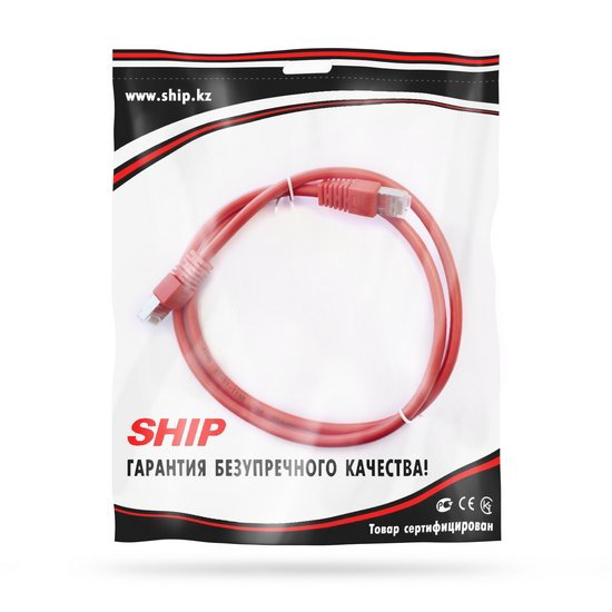 Патч Корд Ship S7025RD0100-P Cat.6 1м красный 