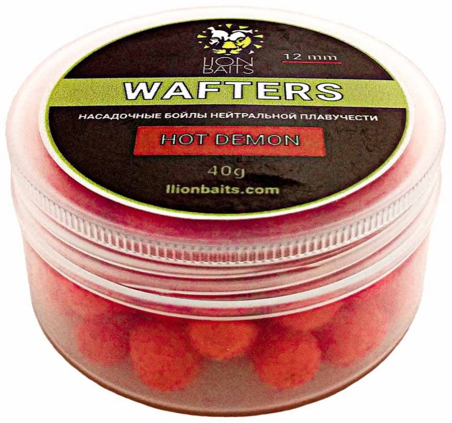 Прикормка Lion Baits Бойлы Wafters 12мм 40гр LB-004008 HOT DEMON 0.04 кг купить,NaN