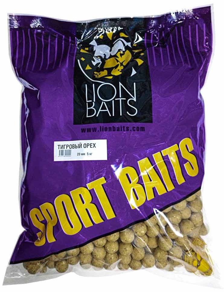 Прикормка Lion Baits Бойлы SPORT BAITS 20мм Tiger Nut 5 кг купить,NaN