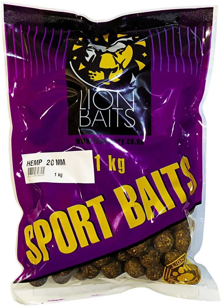 Прикормка Lion Baits Бойлы SPORT BAITS 20мм Hemp конопля 1 кг купить,NaN