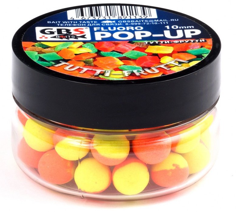 Прикормка GBS Baits Pop-up 10мм Тутти-Фрутти 0.056 кг купить,NaN