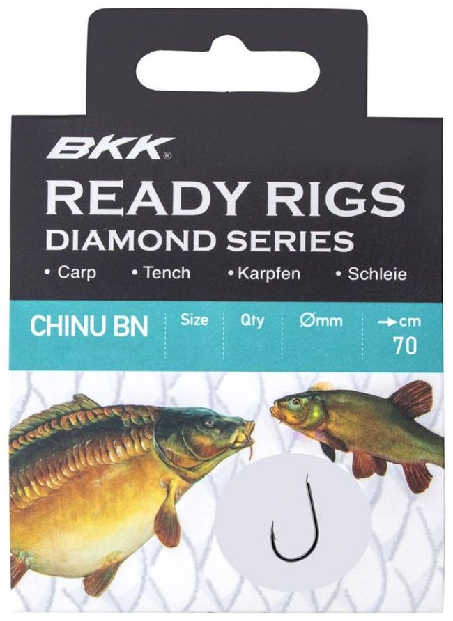 Крючок для рыбалки BKK Поводки с крючками BKK Ready Rig Diamond - Chinu BN №6, Диаметр Ø 0.20, 70cm одинарный черный 10 шт купить,NaN