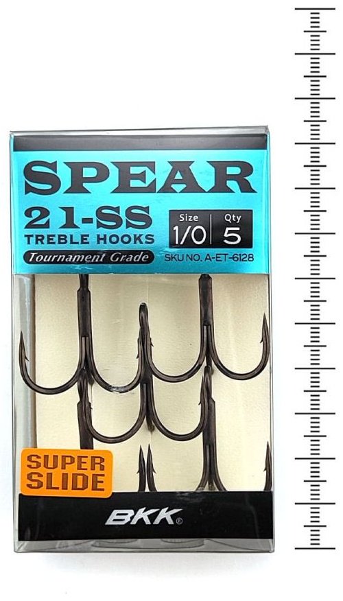 Крючок для рыбалки BKK Spear-21 SS №1/0 A-ET-6128 тройной черный 5 шт купить,NaN
