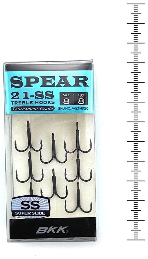 Крючок для рыбалки BKK Spear-21 SS №8 A-ET-6120 тройной черный 8 шт купить,NaN