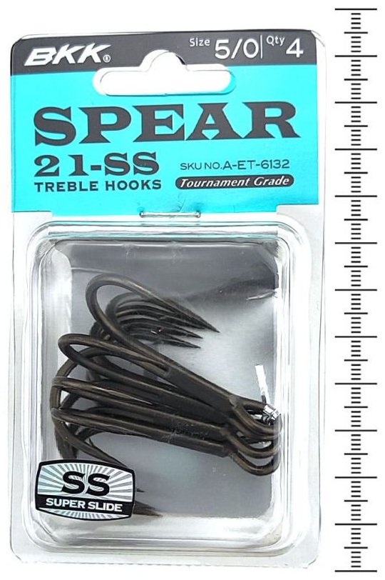 Крючок для рыбалки BKK Spear-21 SS №5/0 A-ET-6132 тройной черный 4 шт купить,NaN