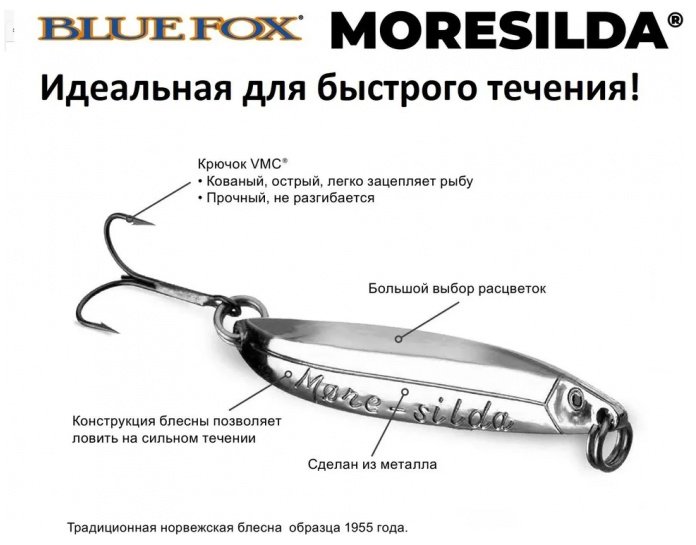 Блесна Blue Fox Moresilda Holographic MSH18H-02 1 шт 75 мм Silver Red