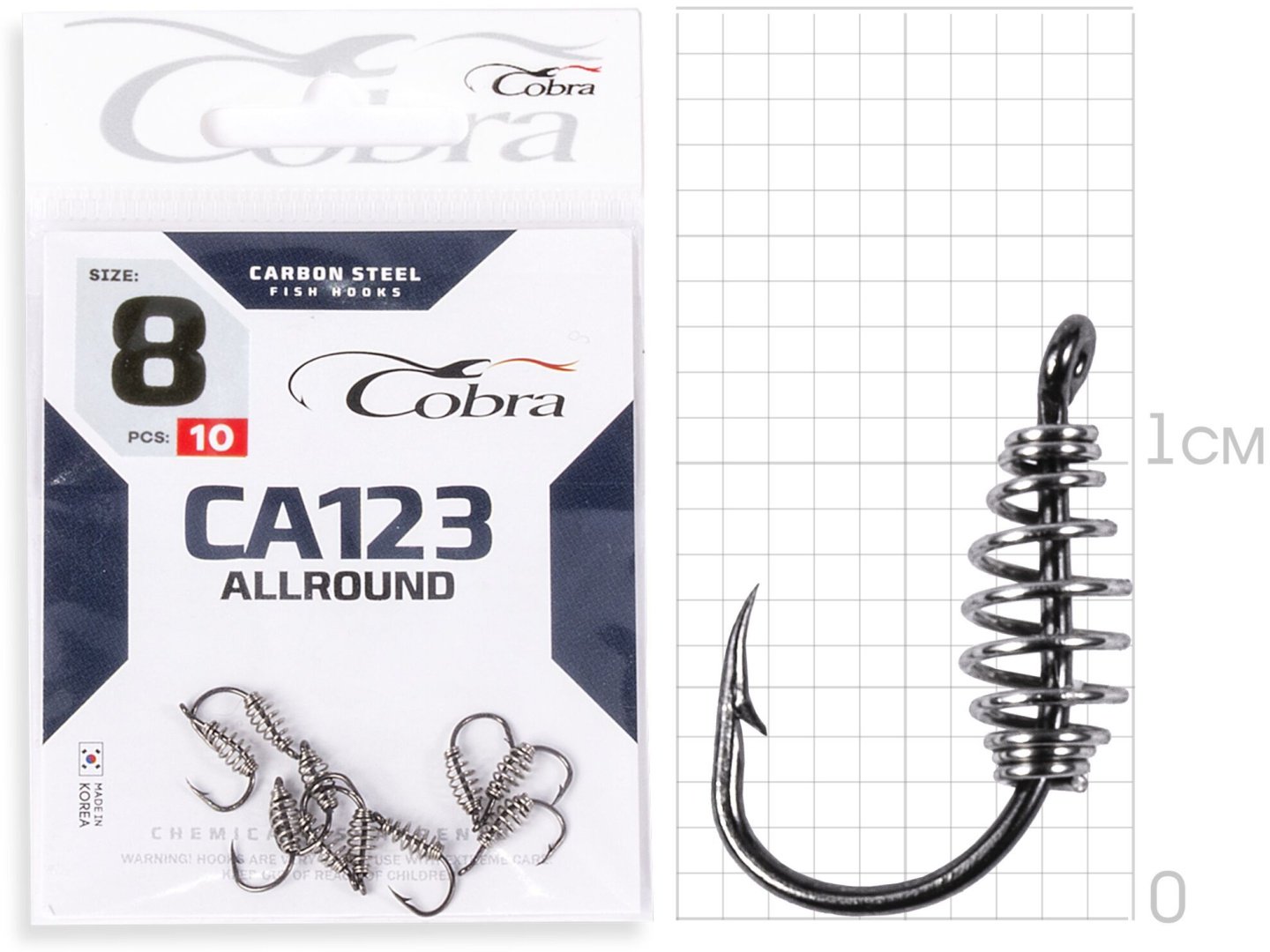 Крючок для рыбалки Cobra ALLROUND сер. CA123 разм. 008 одинарный черный 10 шт купить,NaN