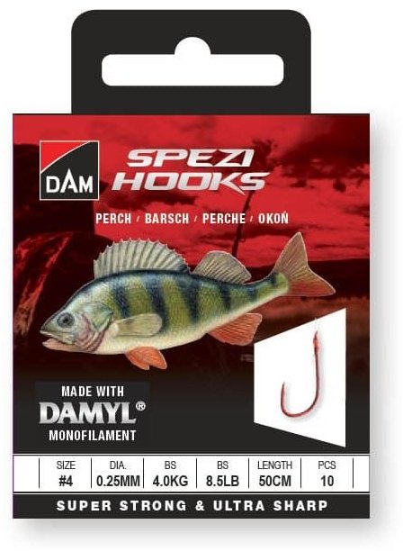 Крючок для рыбалки DAM Spezi Perch №12 одинарный красный 10 шт