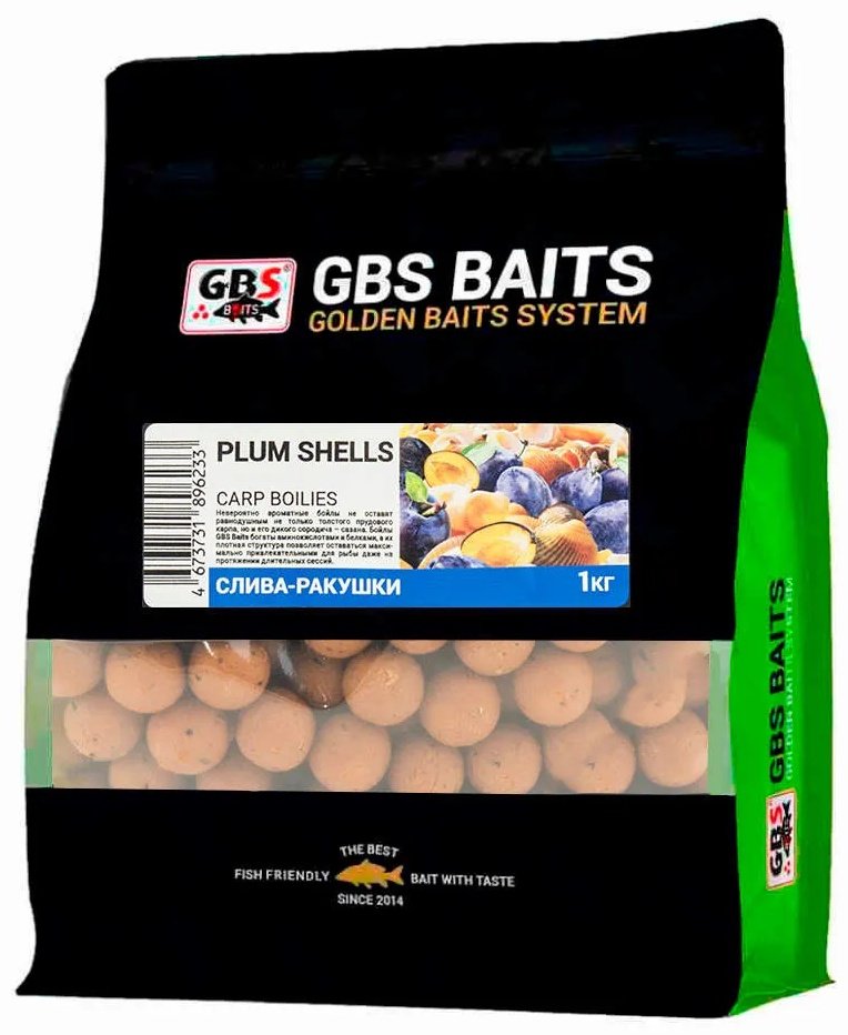 Прикормка GBS Baits 20мм Слива-ракушка 1 кг