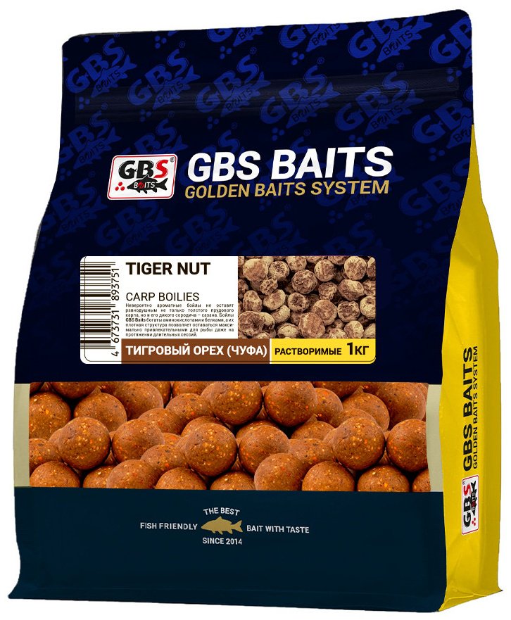 Прикормка GBS Baits 24мм пылящие Тигровый орех 1 кг купить,NaN